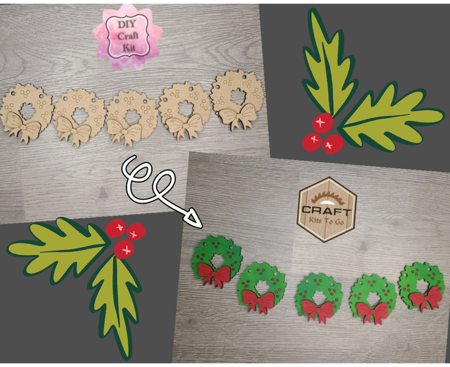 Christmas Wreath Bunting | #2890