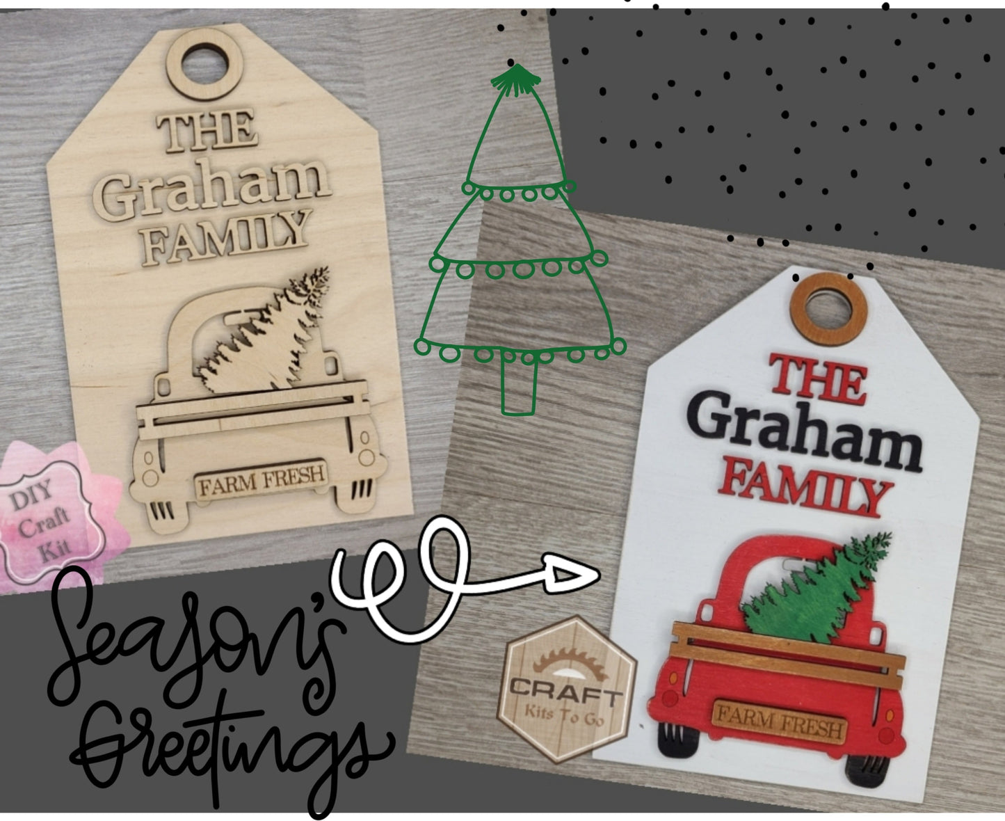 Custom Christmas Truck Tag | #3311