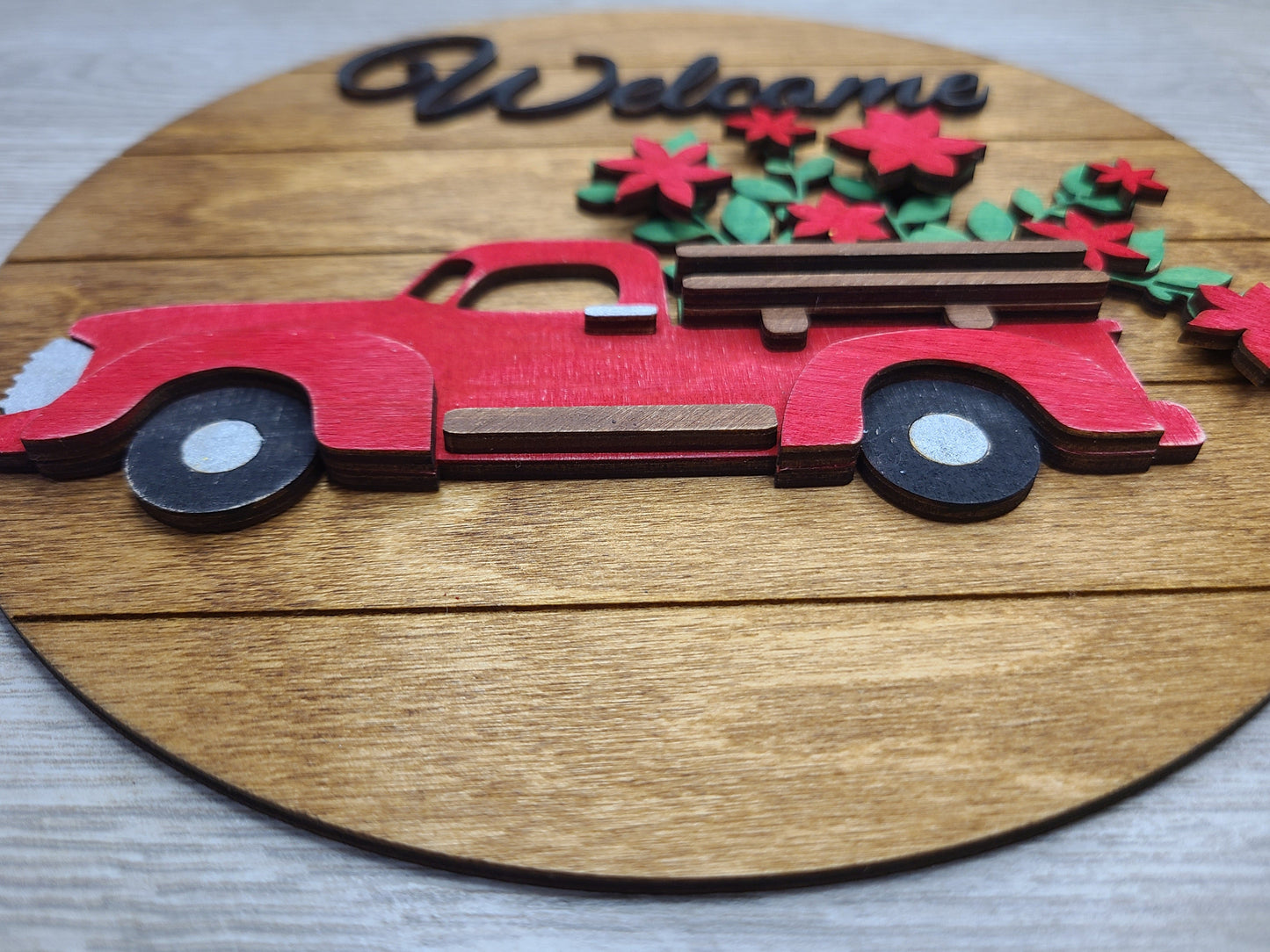 Christmas Poinsettia Truck | #3392
