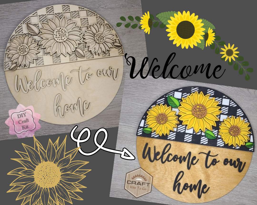 Sunflower Welcome Sign | #3051