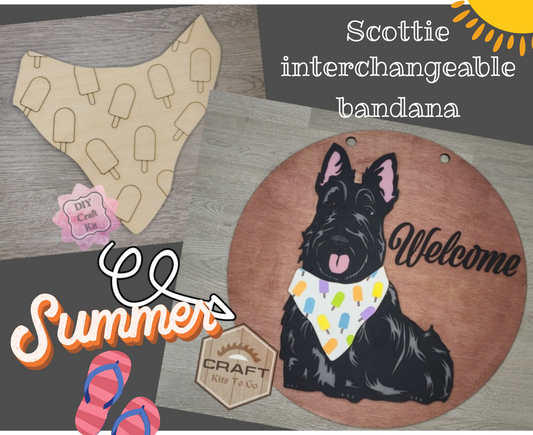 Scottie Interchangeable Sign | SUMMER BANDANA | #200005