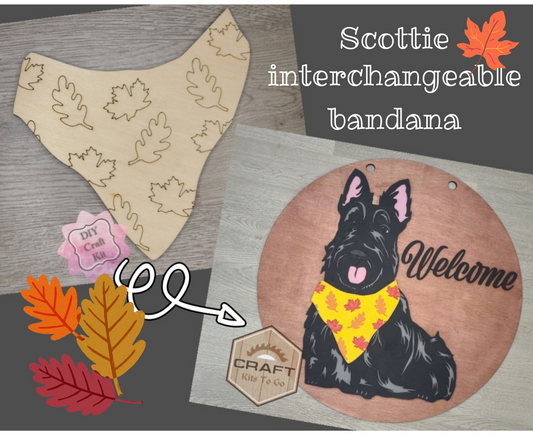 Scottie Interchangeable Sign | FALL BANDANA | #200005