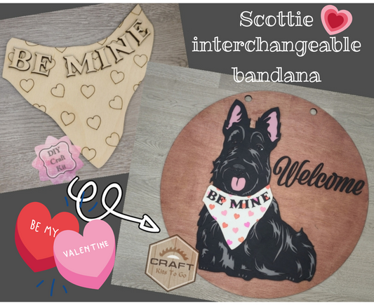 Scottie Interchangeable Sign | VALENTINE BANDANA | #200005