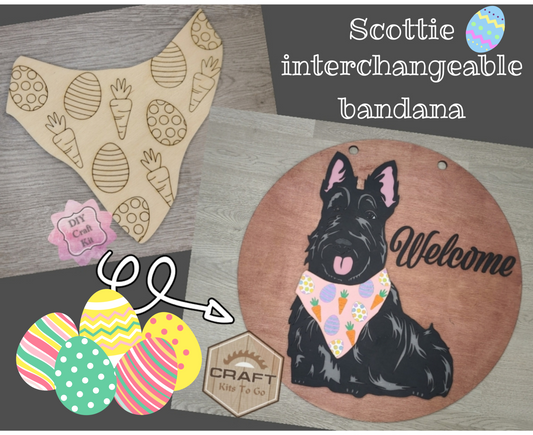 Scottie Interchangeable Sign | EASTER BANDANA | #200005
