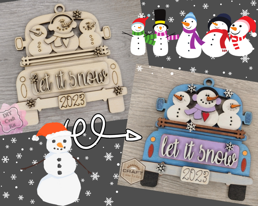 Snowman Truck Ornament | #3928