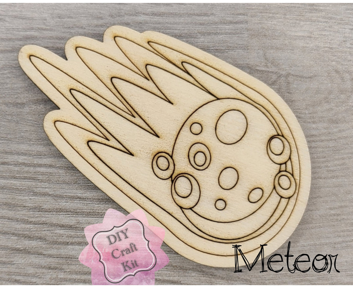 Meteor Cutout | Space | Outer Space | Kids Crafts | Wood Shape Cutout | #2230 - Multiple Sizes Available - Unfinished Wood Cutout Shapes