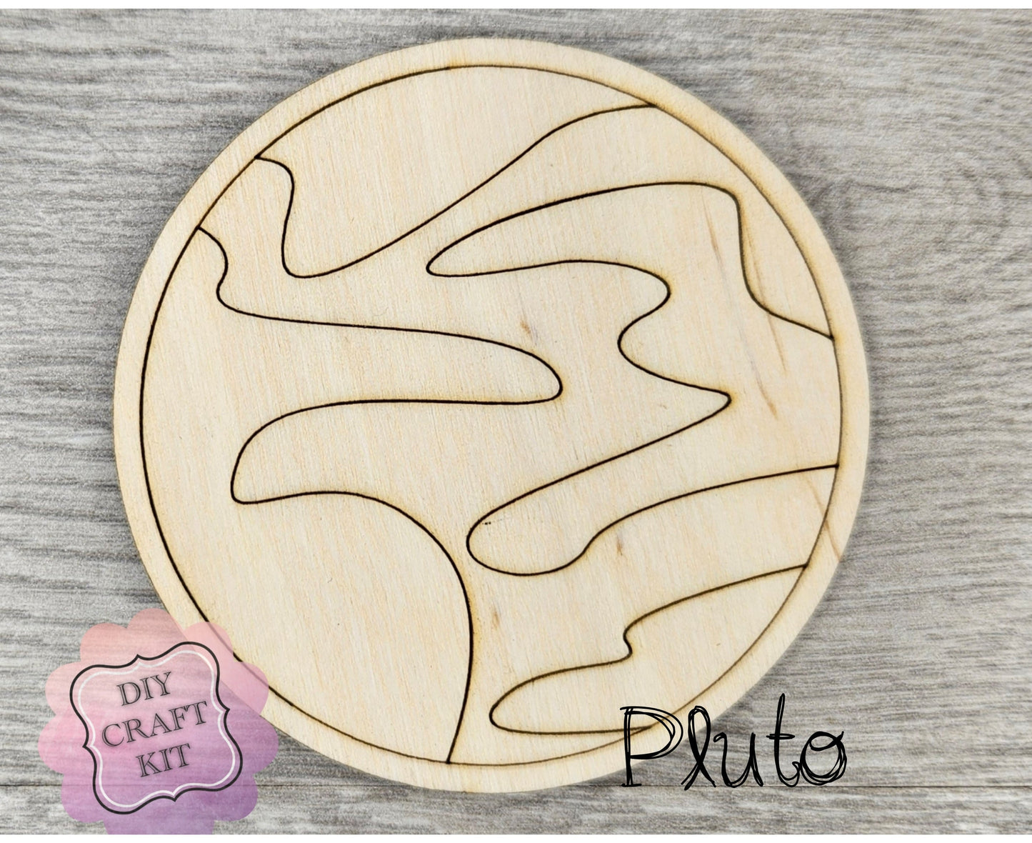 Pluto Cutout | Space | Outer Space | Kids Crafts | Wood Shape Cutout | #2232 - Multiple Sizes Available - Unfinished Wood Cutout Shapes