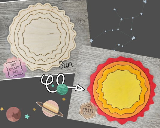 Sun Cutout | Space | Outer Space | Kids Crafts | Wood Shape Cutout | #2235 - Multiple Sizes Available - Unfinished Wood Cutout Shapes