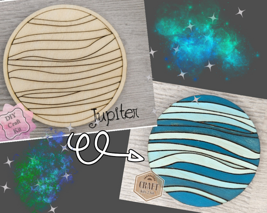 Jupiter Cutout | Space | Outer Space | Kids Crafts | Wood Shape Cutout | #2227 - Multiple Sizes Available - Unfinished Wood Cutout Shapes