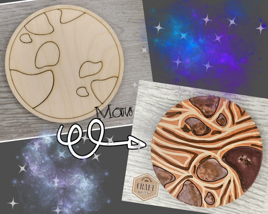 Mars Cutout | Space | Outer Space | Kids Crafts | Wood Shape Cutout | #2228 - Multiple Sizes Available - Unfinished Wood Cutout Shapes