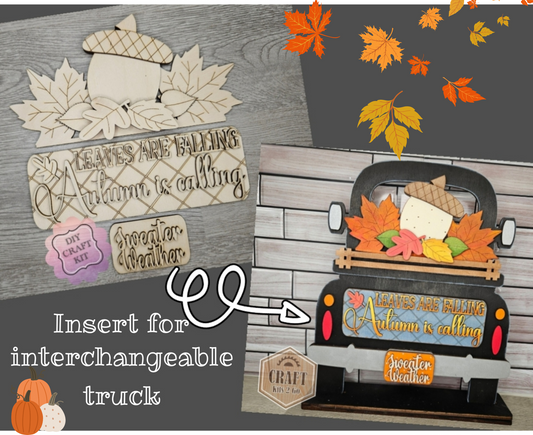 Interchangeable Truck | FALL INSERT | DIY Craft Kit | Paint Party Kit | #200001 -1