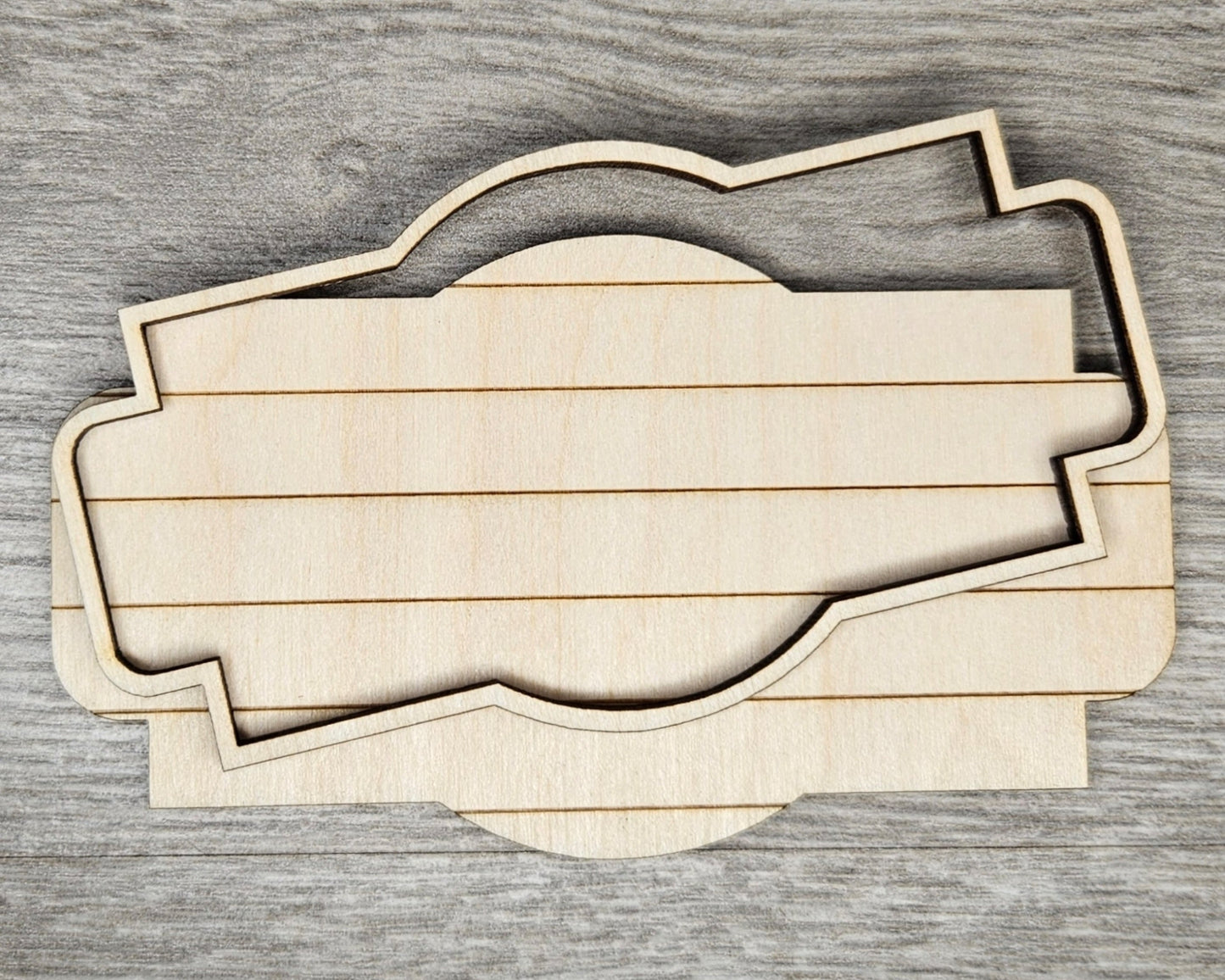 Shiplap Frame #2464 - Multiple Sizes Available - Unfinished Wood Cutout Frames
