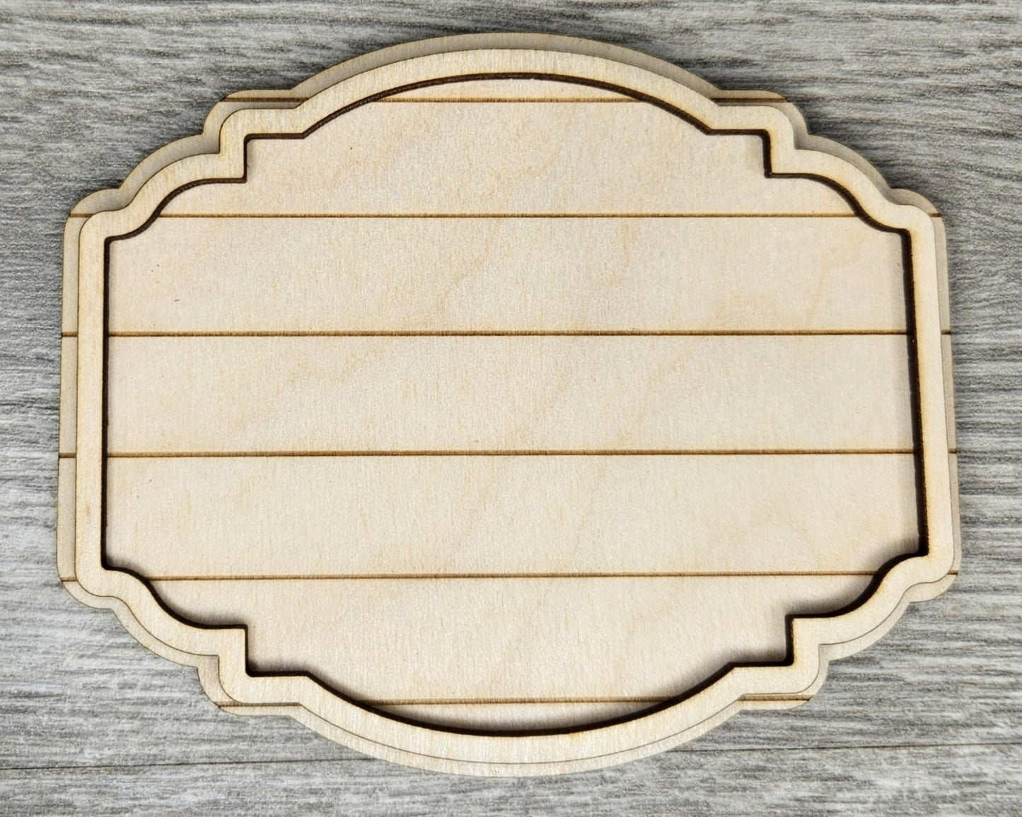 Shiplap Frame #2460 - Multiple Sizes Available - Unfinished Wood Cutout Frames
