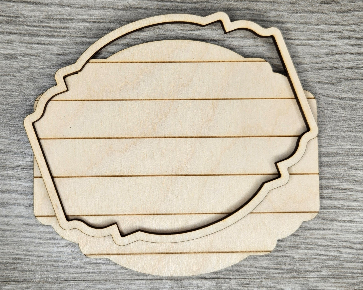 Shiplap Frame #2460 - Multiple Sizes Available - Unfinished Wood Cutout Frames