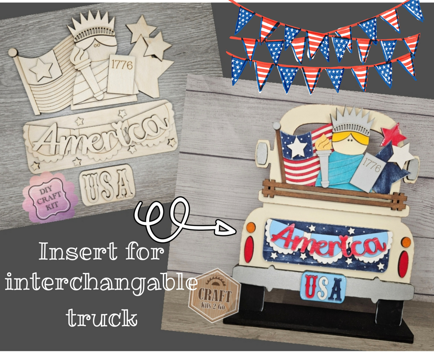 Interchangeable Truck | 4TH OF JULY LIBERTY INSERT | #200001 -14
