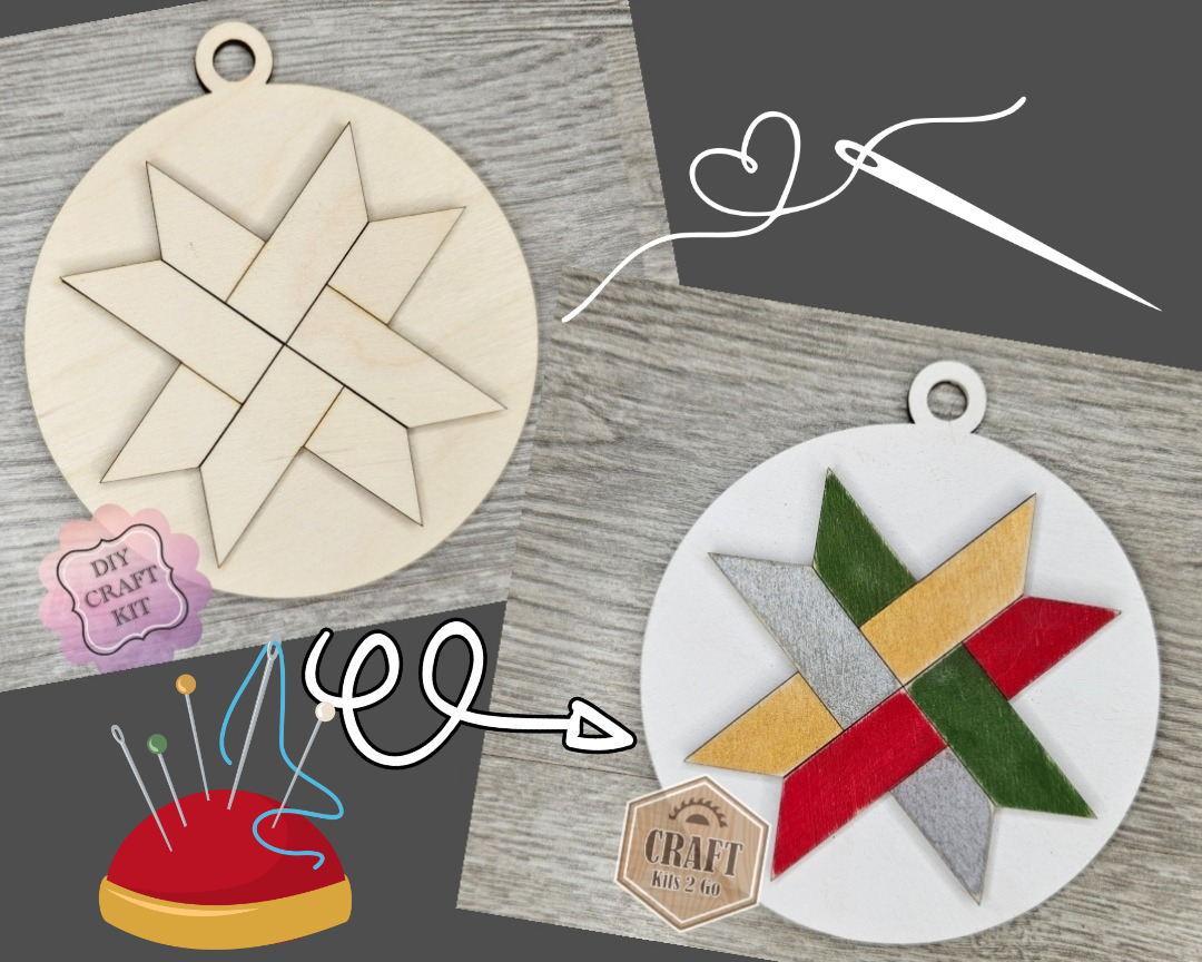 Woven Star Quilt Ornament | #4183