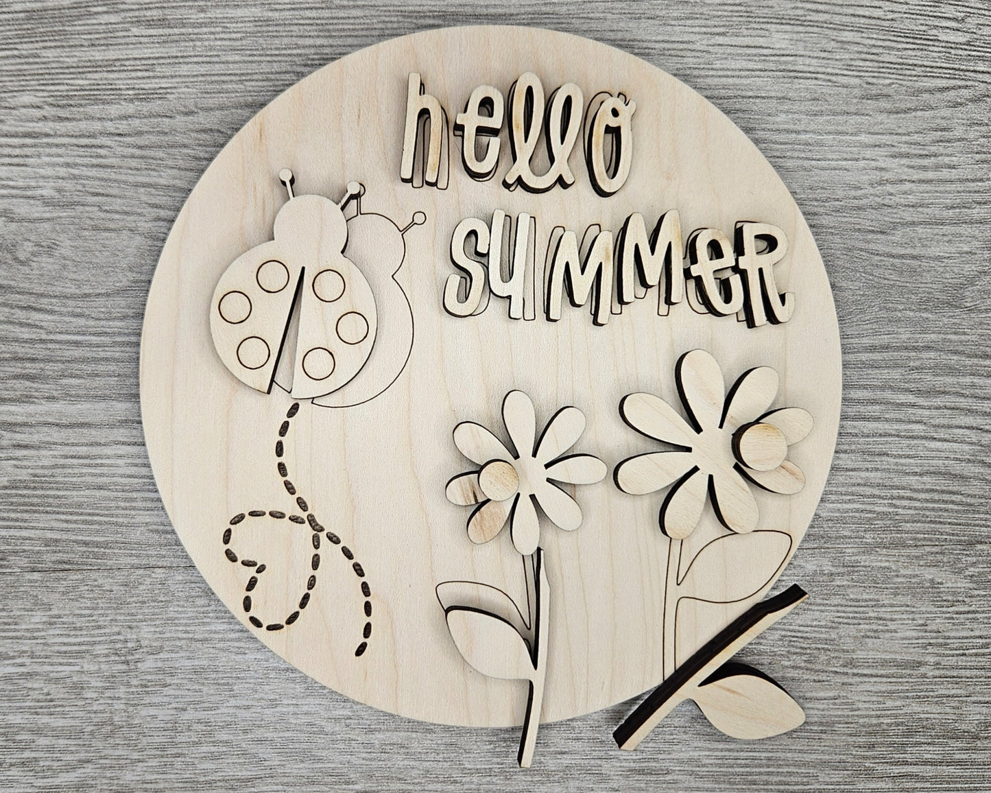 Hello Summer Lady bug Sign | #4246