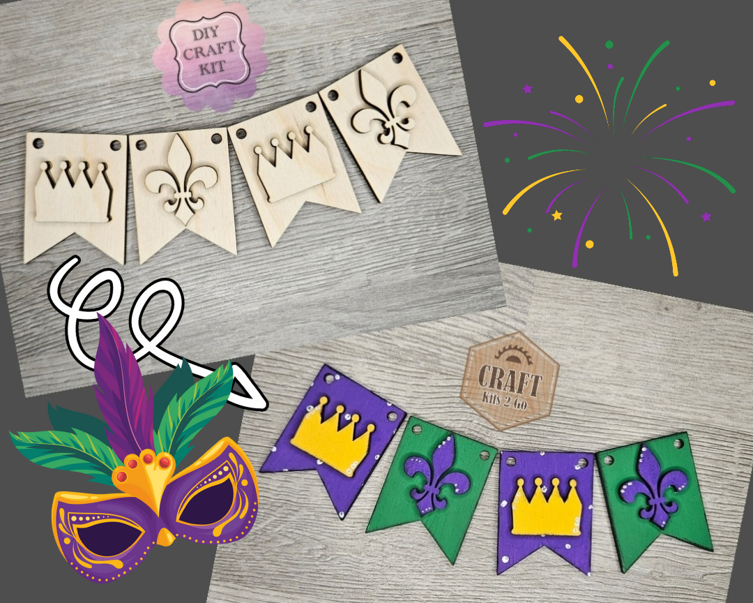 Mardi Gras Bunting | #4591