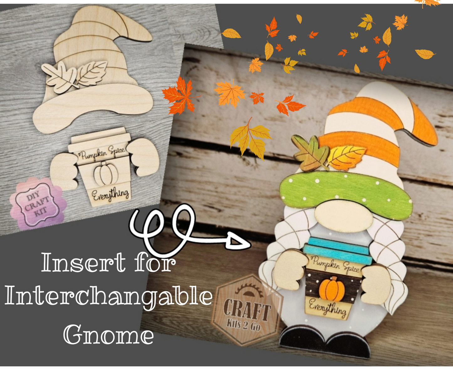 Interchangeable GIRL Gnome | FALL TOPPER | #200002-8