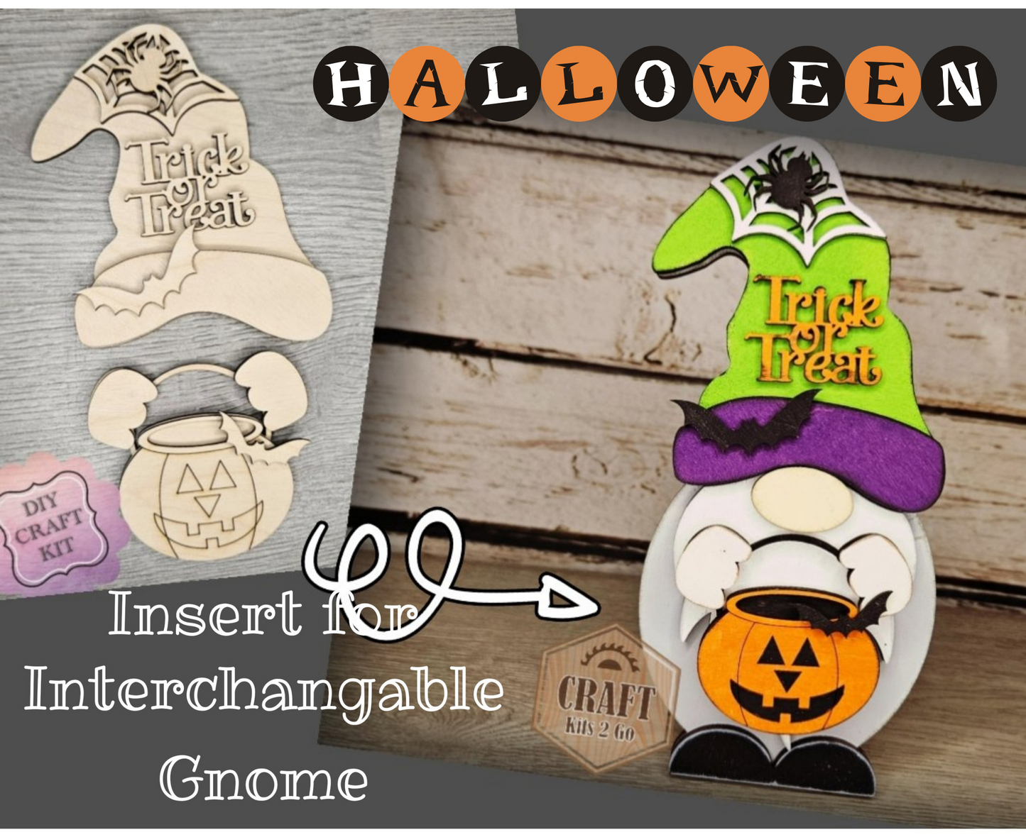 Interchangeable BOY Gnome | HALLOWEEN TOPPER | #200002-9
