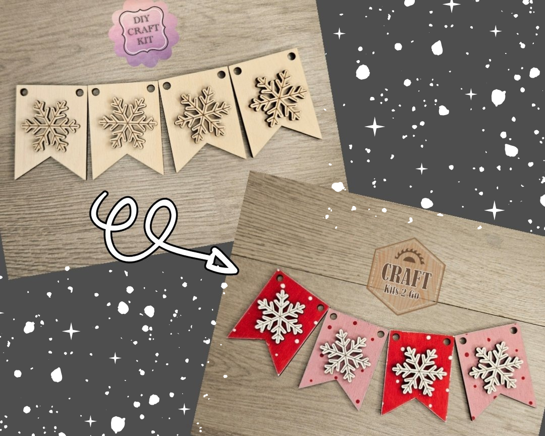 Snowflake Winter Bunting | #4746