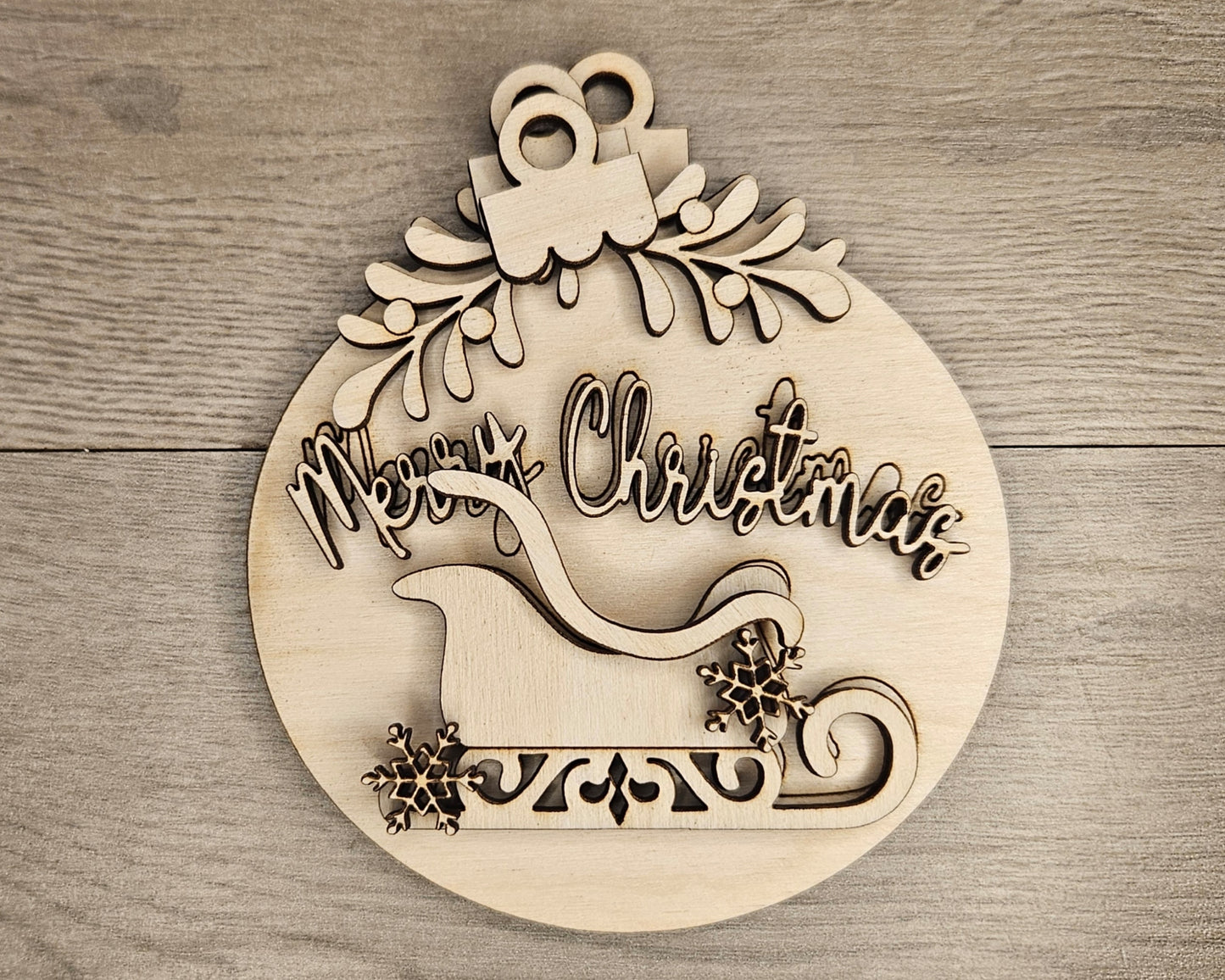 Santa Sleigh Ornament | #4463