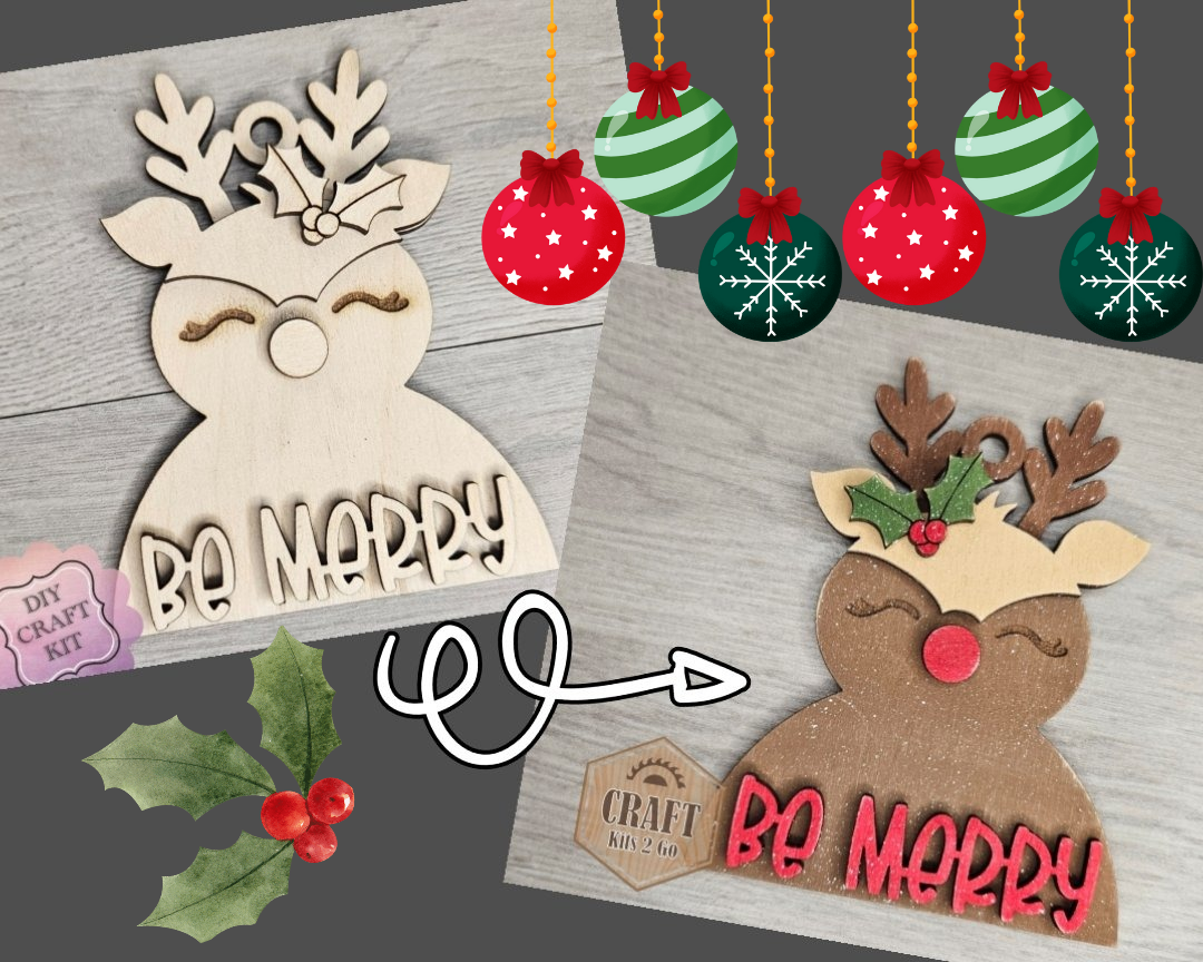 Reindeer "Be Merry" Ornament | #4407