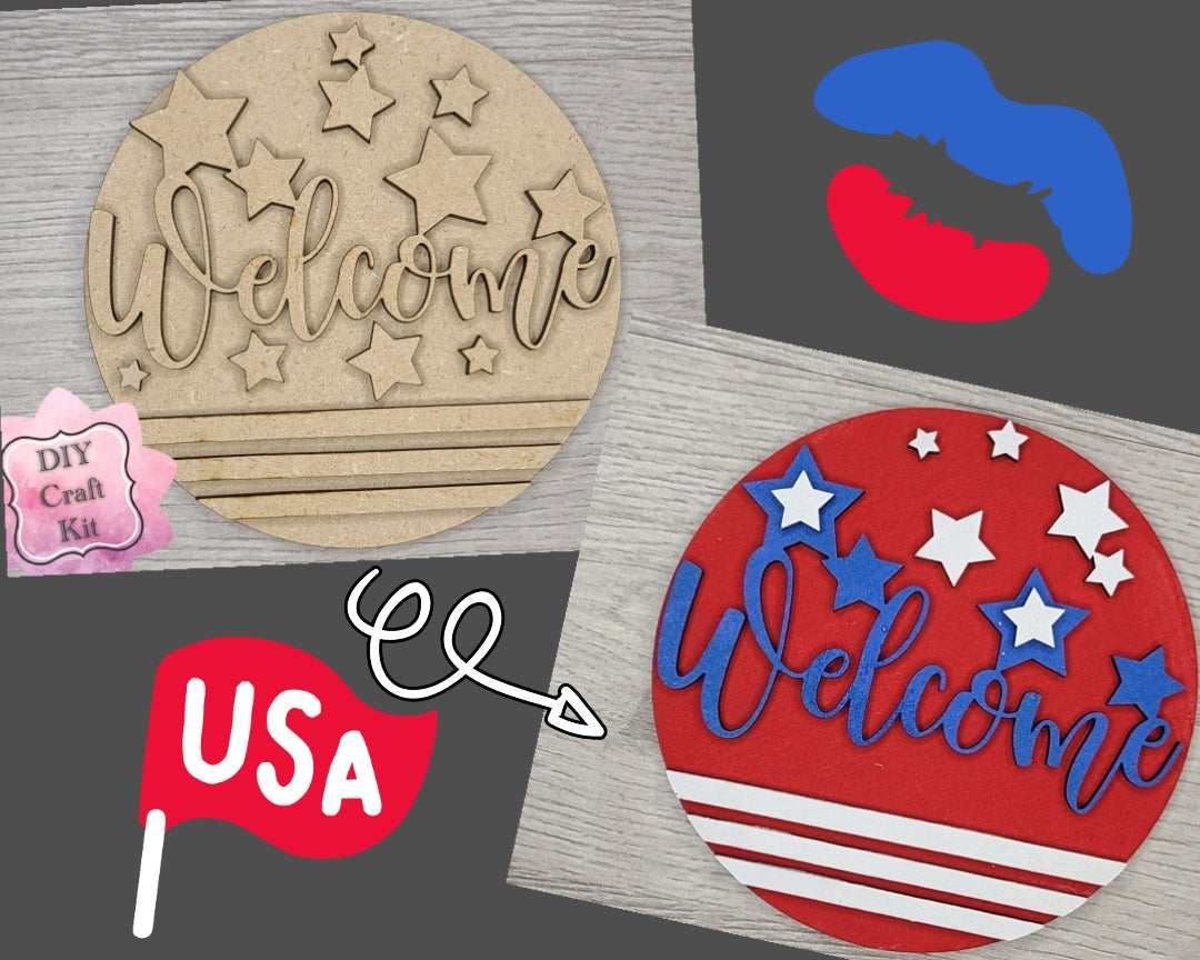 Patriotic Welcome Sign | #2921