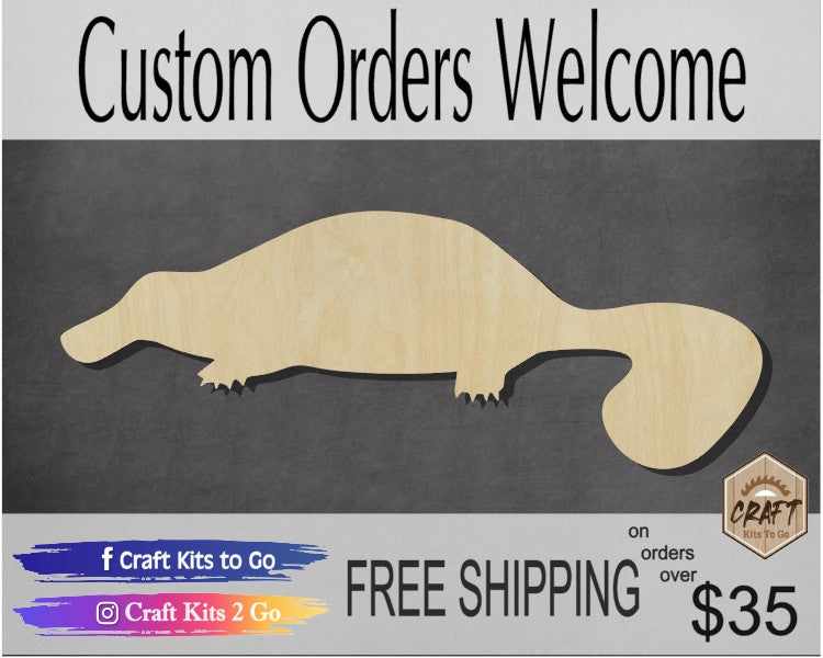 Platypus Cutout Zoo Animal cutouts wood cutouts DIY Paint kit #3829 - Multiple Sizes Available - Unfinished Cutout Shapes