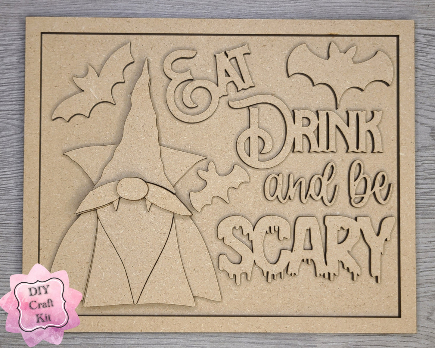 Eat, Drink be Scary | Vampire Halloween Gnome | Halloween Decor | Halloween Crafts | DIY Craft Kits | Paint Party Supplies | #3049
