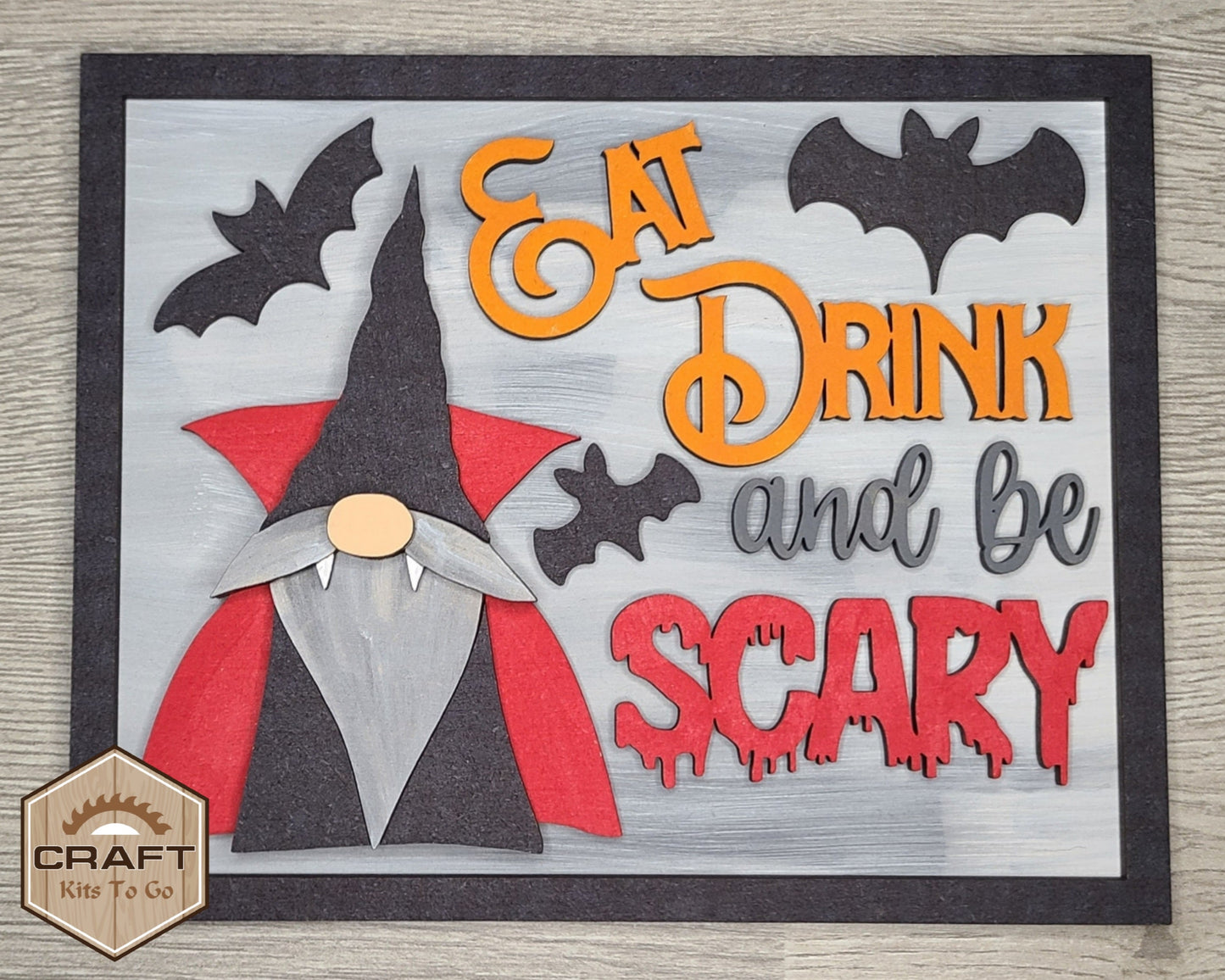 Eat, Drink be Scary | Vampire Halloween Gnome | Halloween Decor | Halloween Crafts | DIY Craft Kits | Paint Party Supplies | #3049