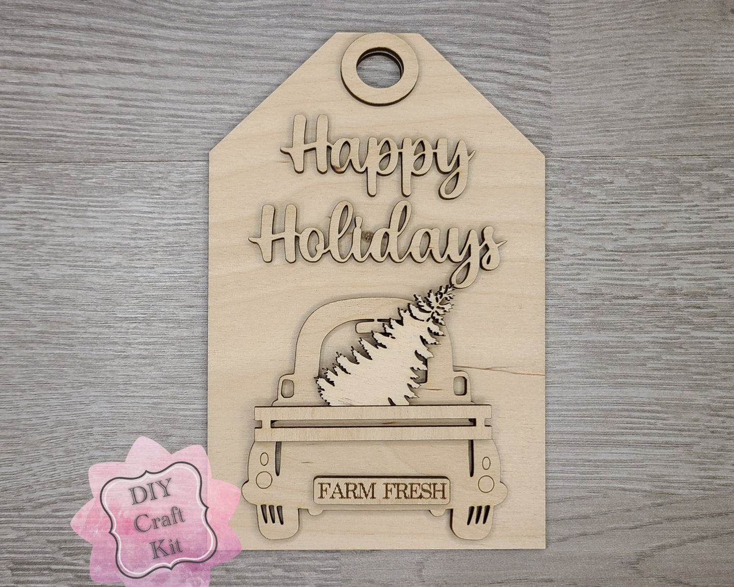 Happy Holidays Christmas Truck Tag | #5030