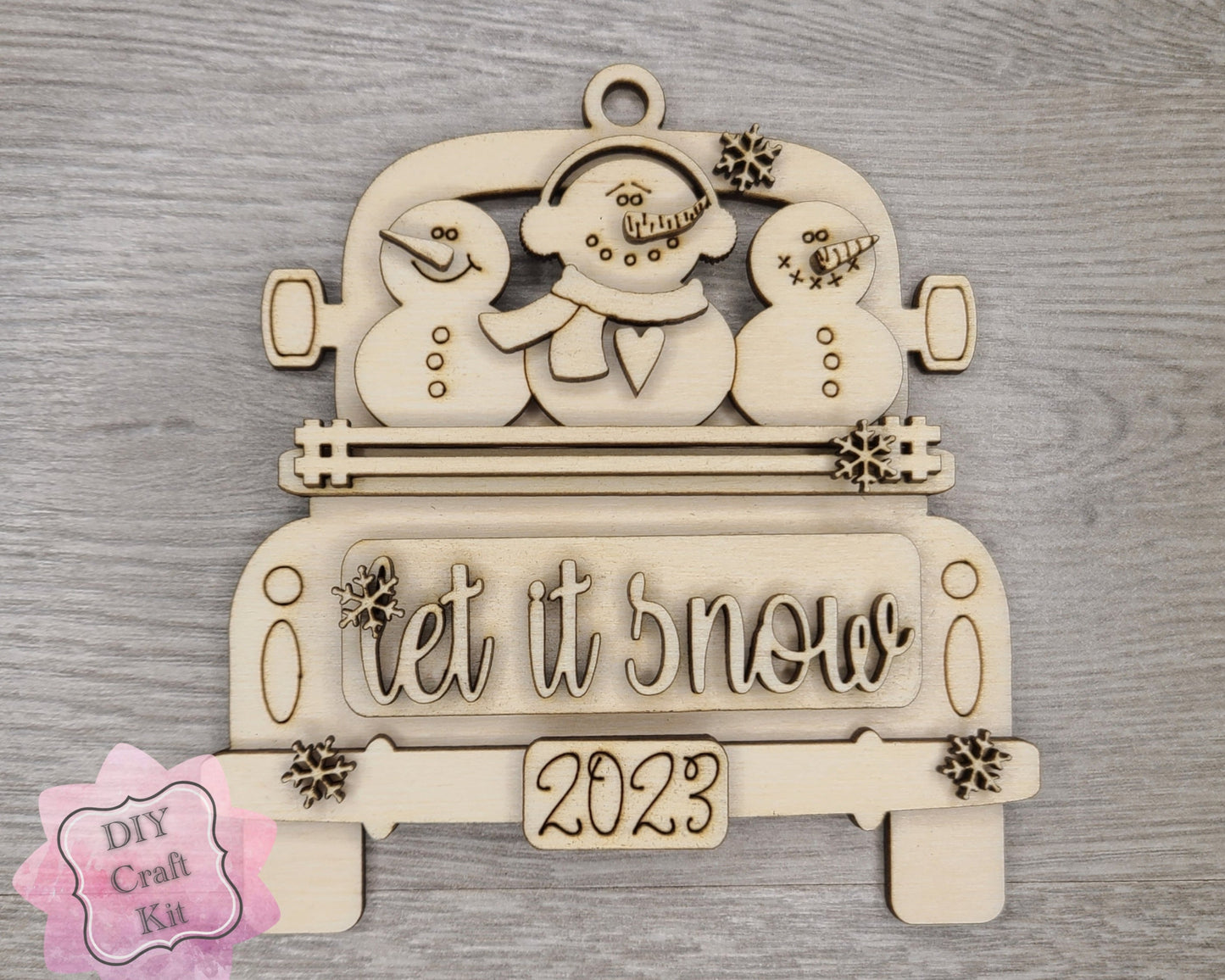 Snowman Truck Ornament | #3928