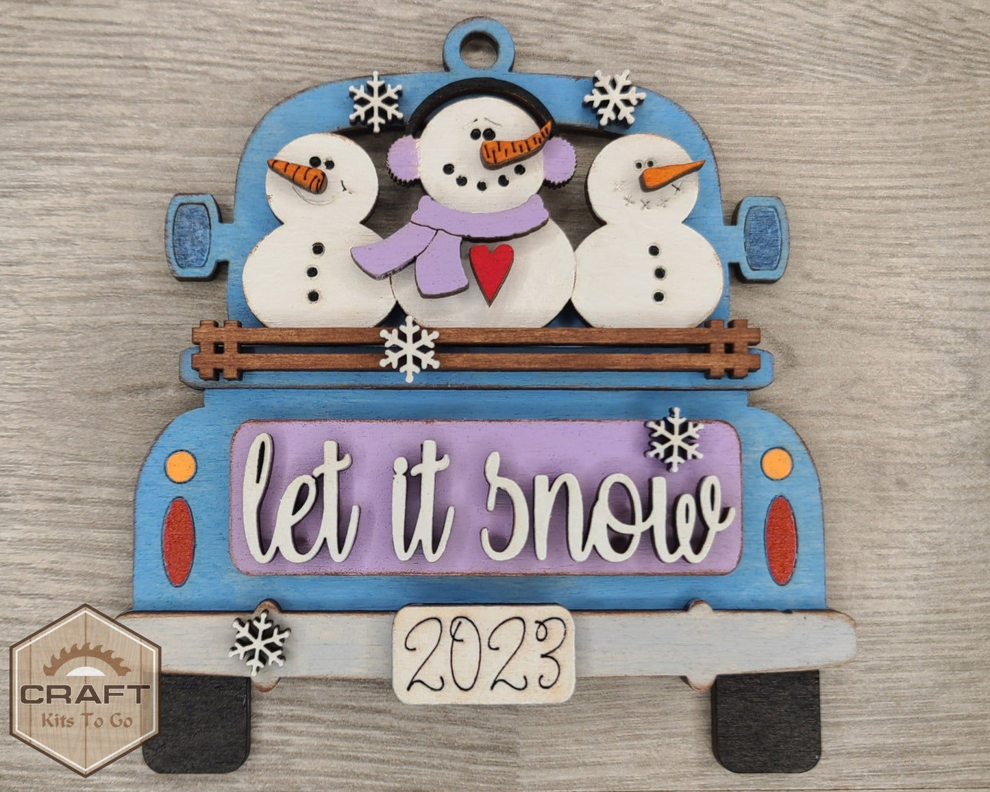 Snowman Truck Ornament | #3928
