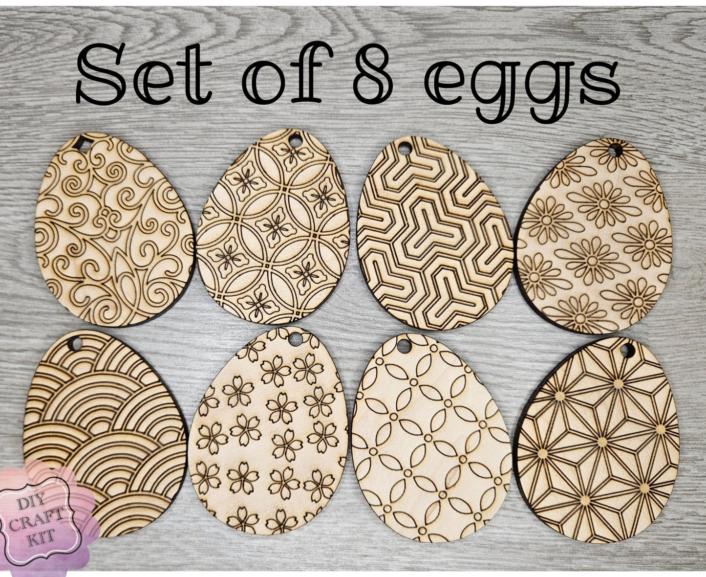 Set of 8 Decorative Easter Eggs | #3797