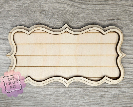 Shiplap Frame #2462 - Multiple Sizes Available - Unfinished Wood Cutout Frames