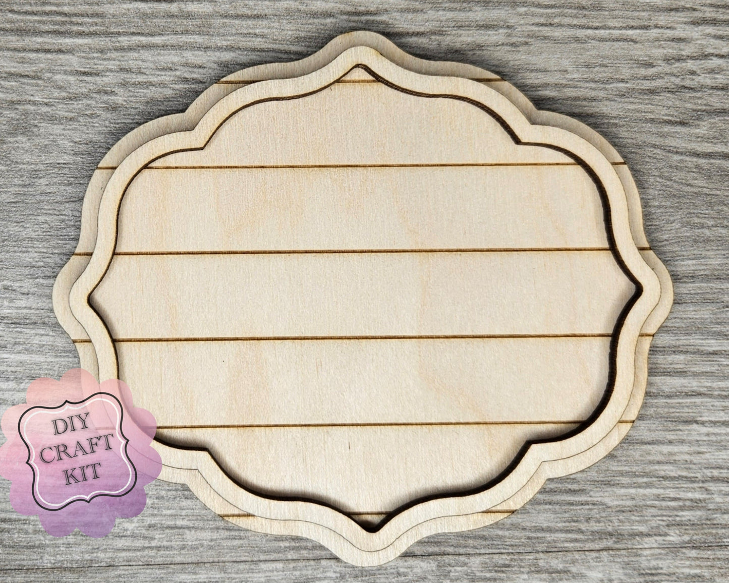 Shiplap Frame #2461 - Multiple Sizes Available - Unfinished Wood Cutout Frames