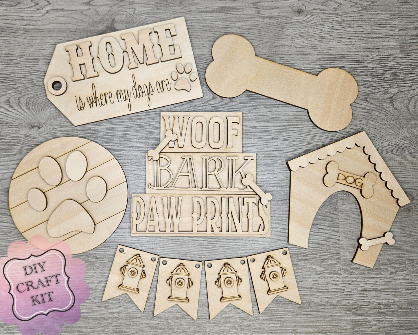 Woof Bark Paw Prints | #4264