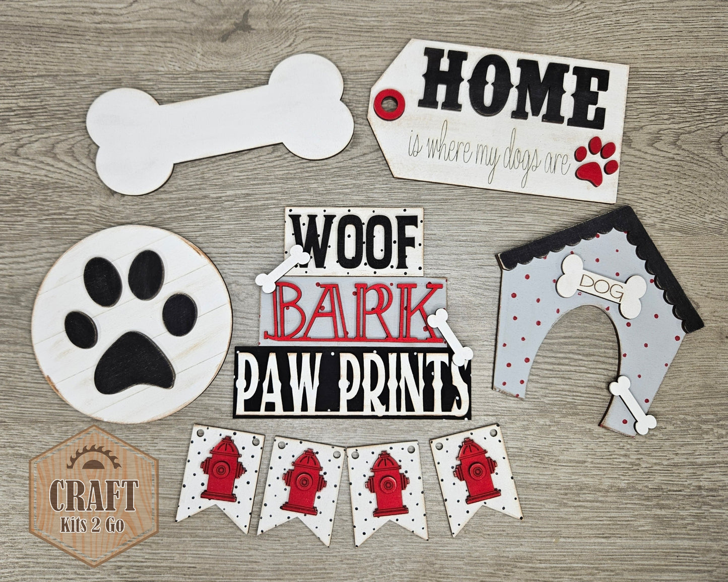 Woof Bark Paw Prints | #4264