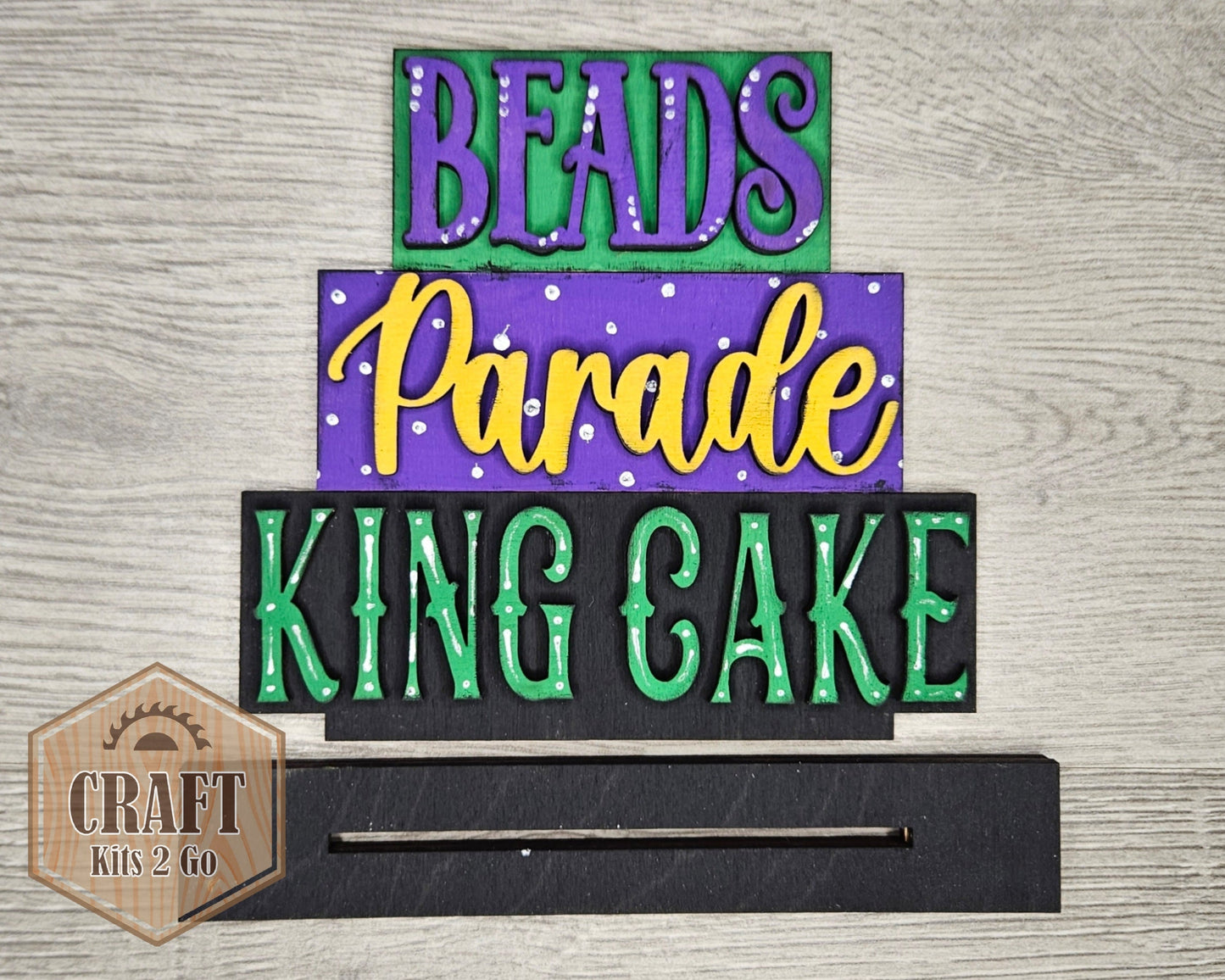 Mardi Gras Word Stacker Shelf Sitter | #4595