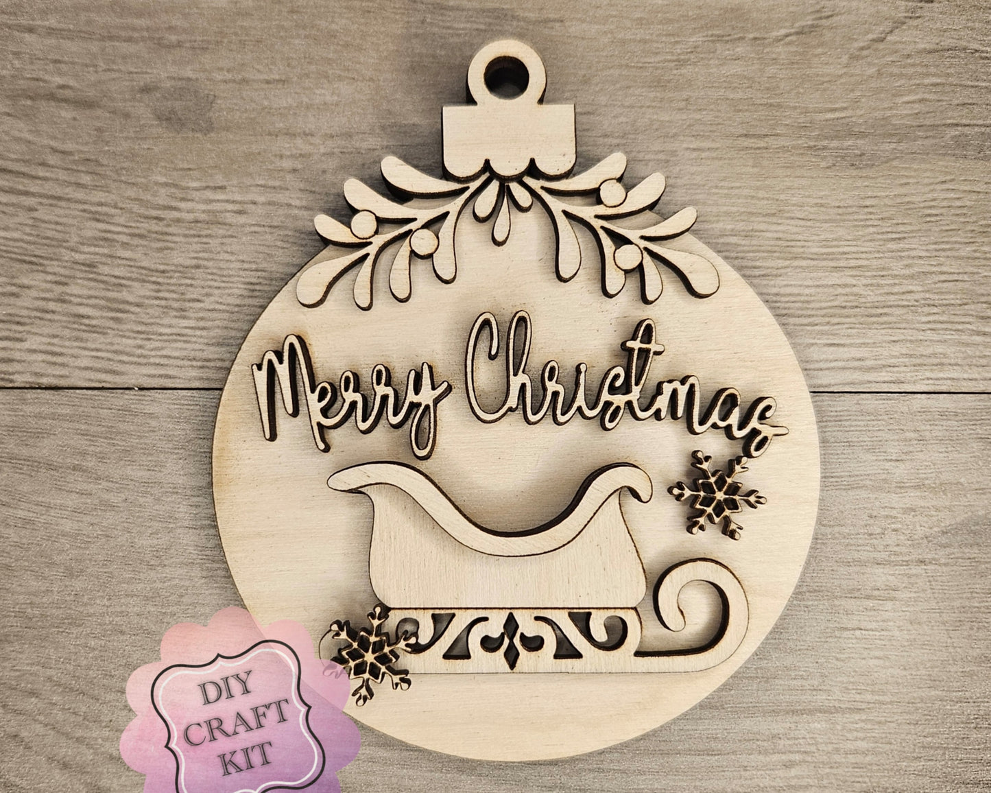 Santa Sleigh Ornament | #4463