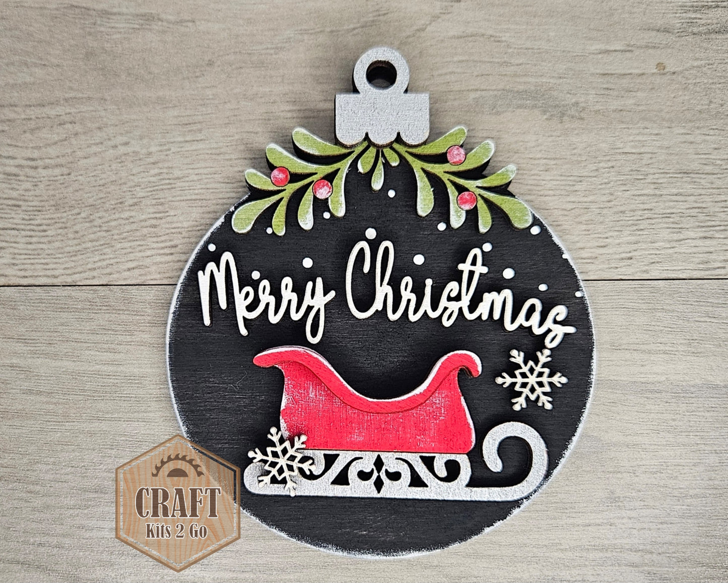 Santa Sleigh Ornament | #4463
