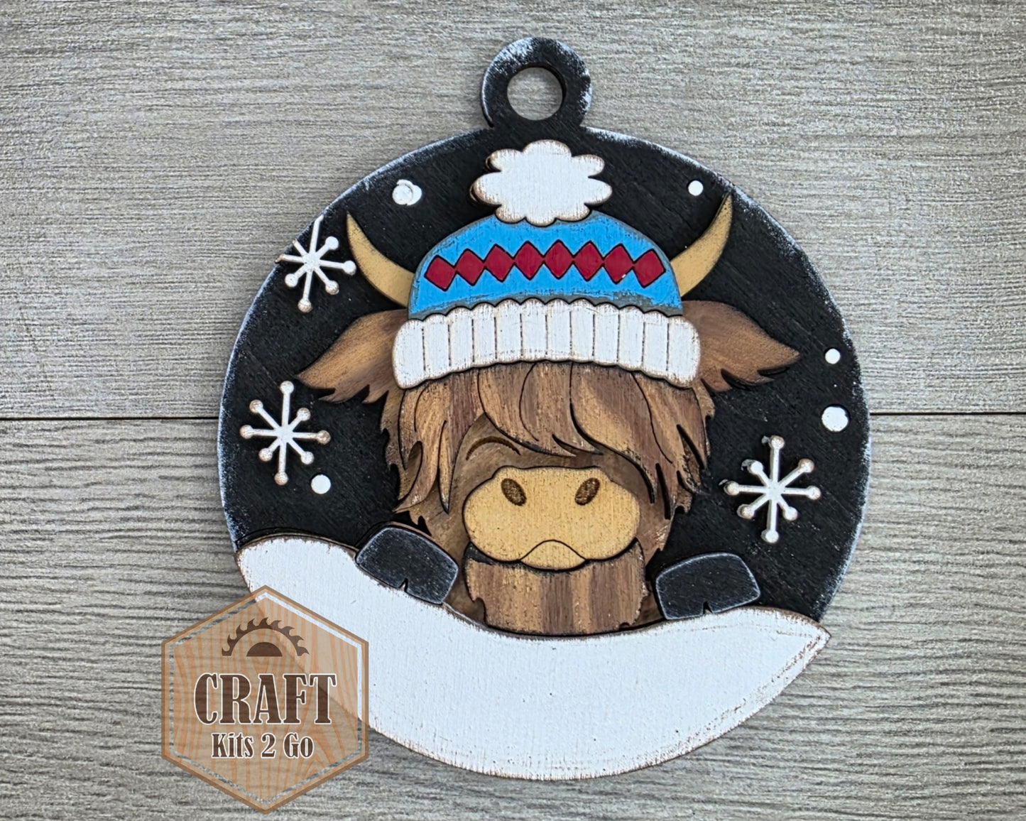Winter Highland Cow Ornament | #5017