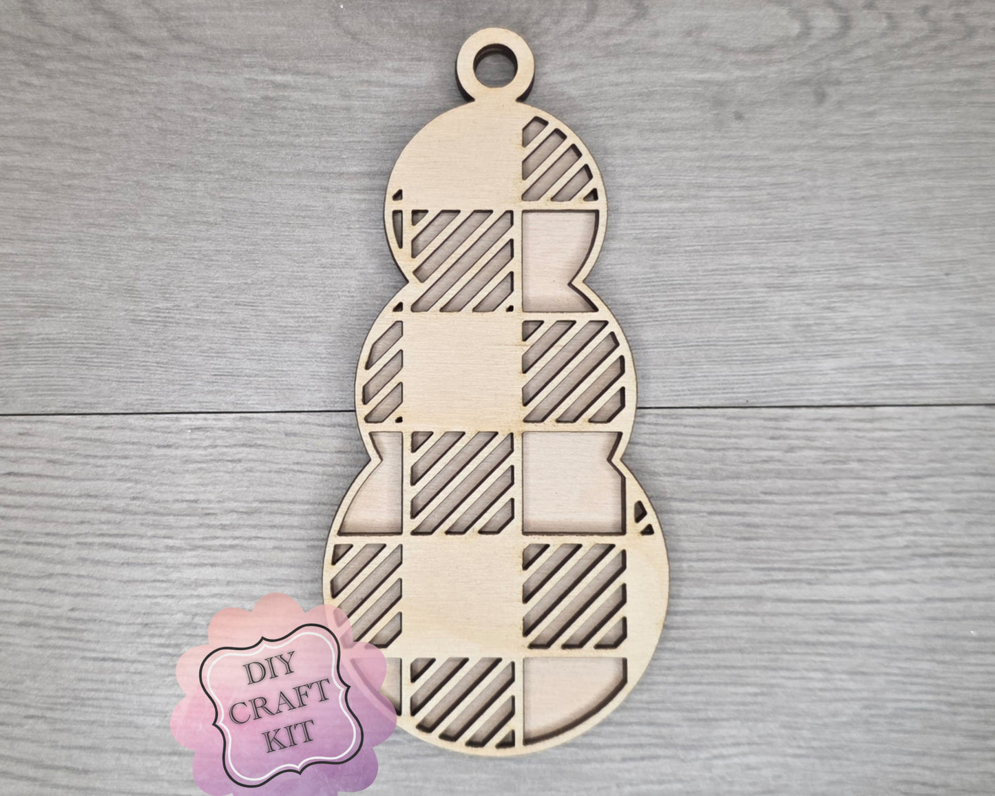 Plaid Snowman Ornament | #5212