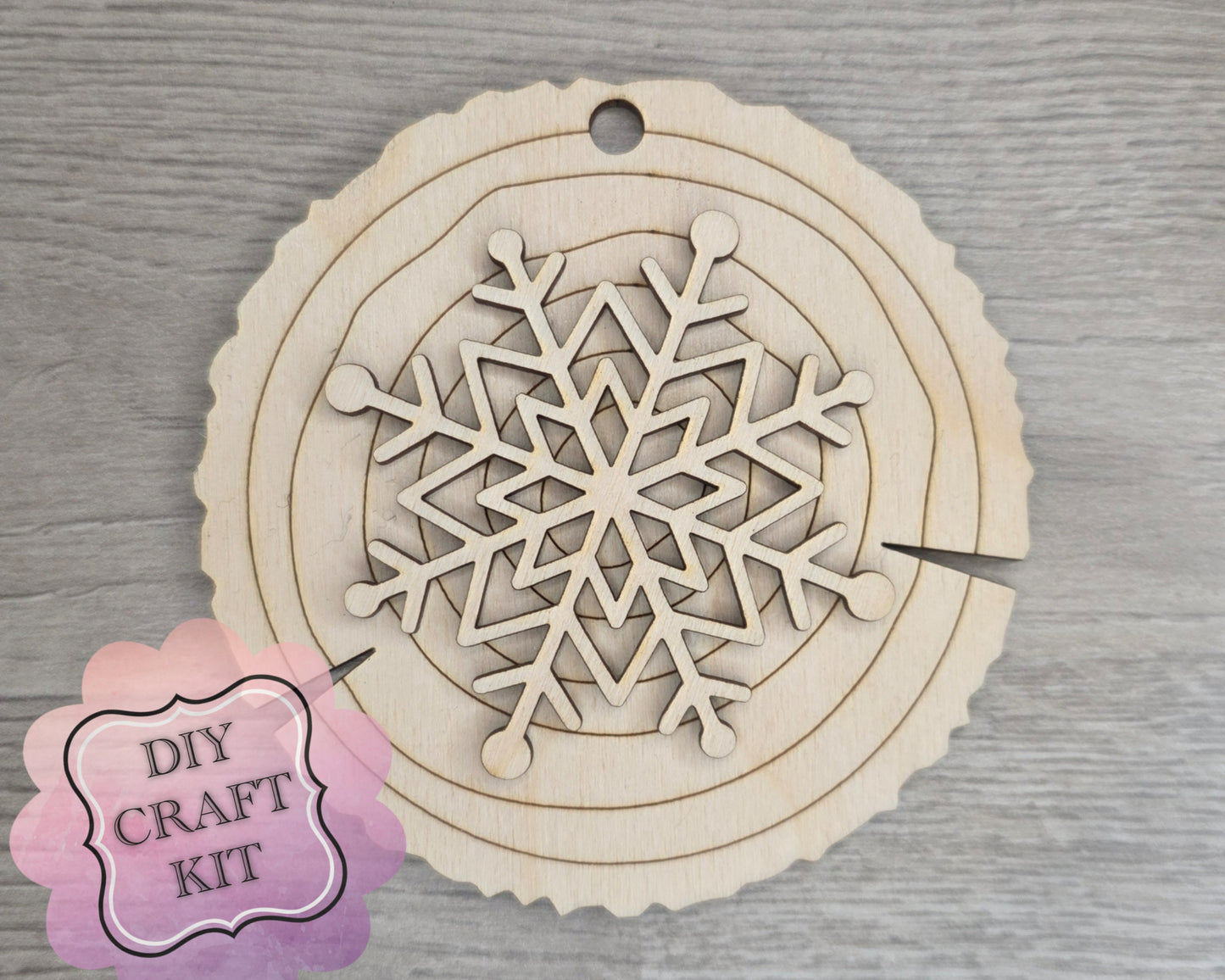 Snowflake Wood slice Ornament | #2929