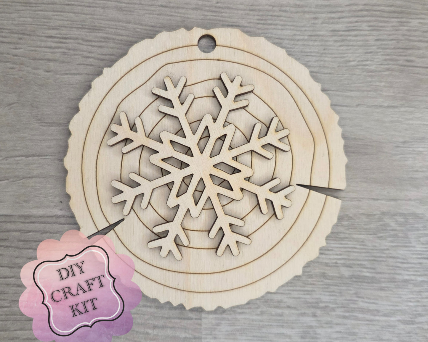 Snowflake Wood slice Ornament | #2988