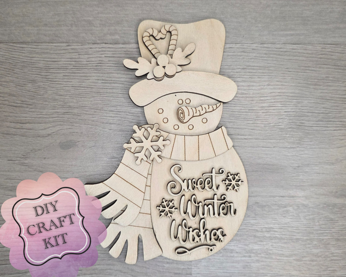 Sweet Winter wishes Snowman | #5282