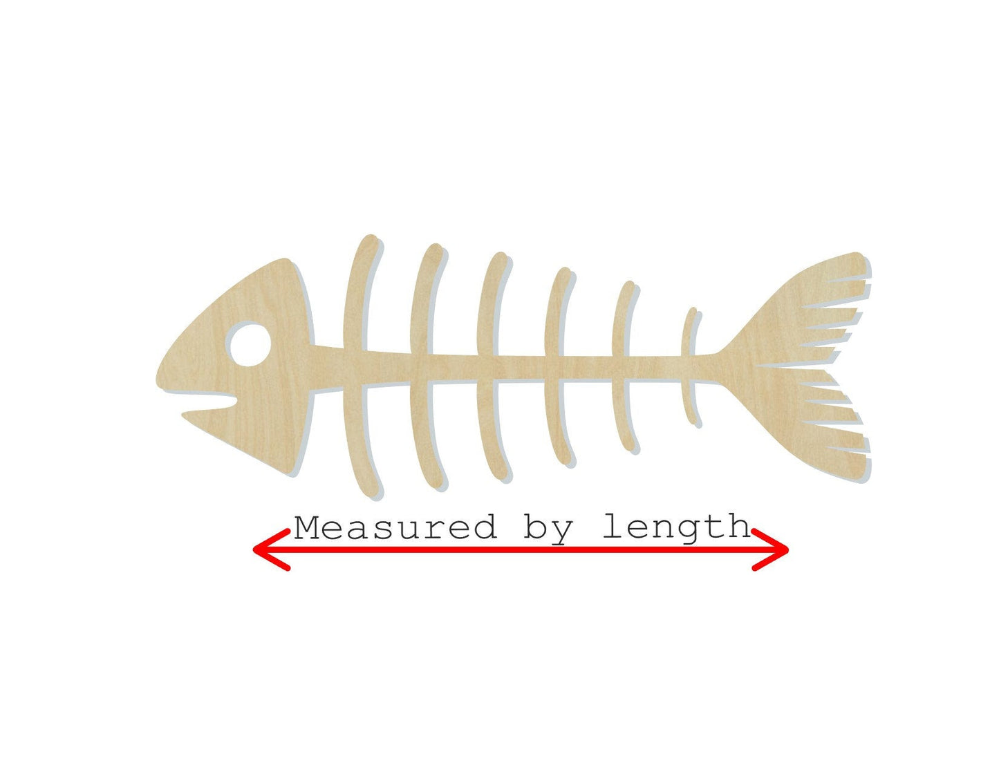 Fish Skeleton Fishing Food wood cutouts DIY Paint kit #1473 - Multiple Sizes Available - Unfinished Wood Cutout Shapes