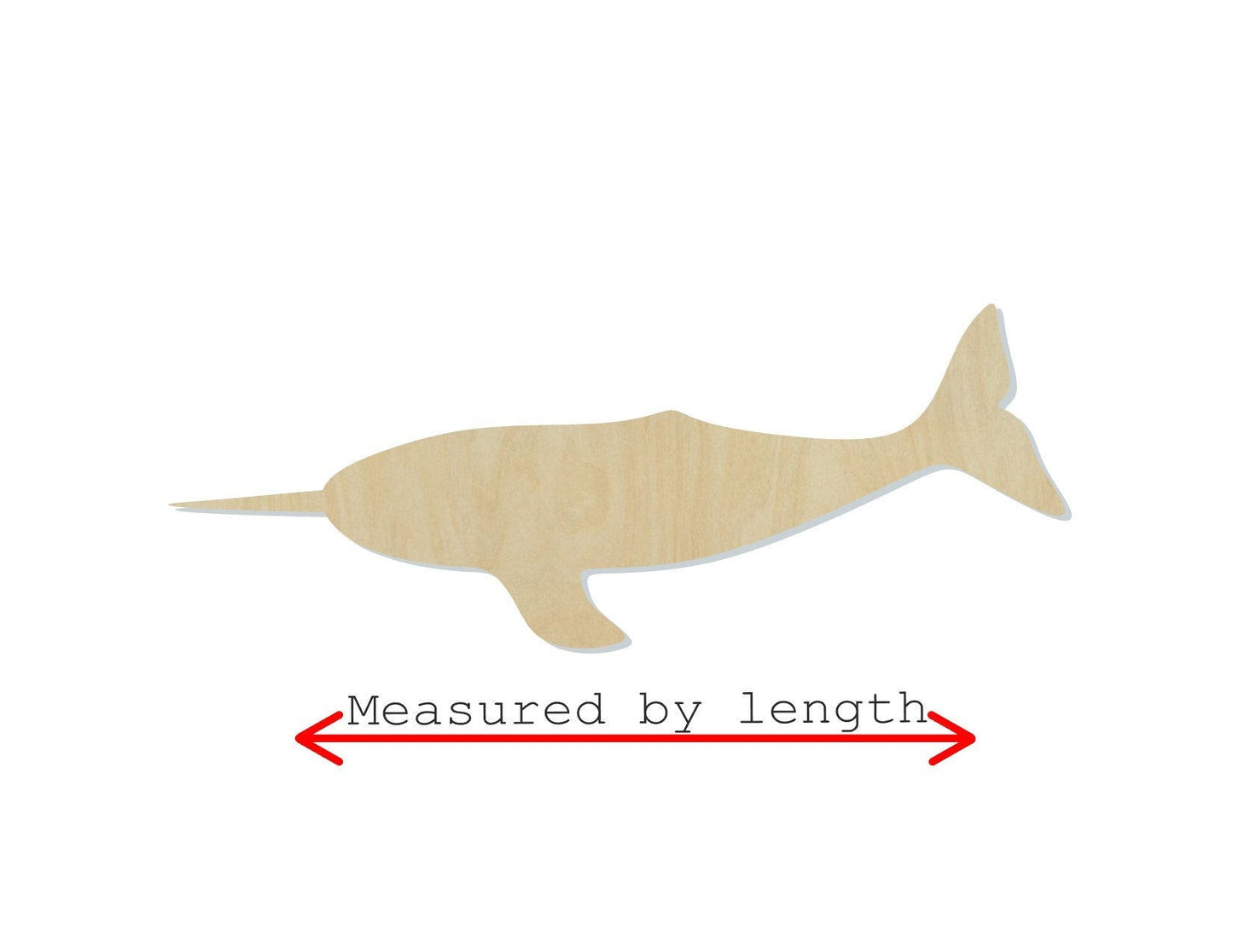 Narwhal wood shape wood cutouts ocean animals sea life beach DIY Paint kit #1773 - Multiple Sizes Available - Unfinished Wood Cutout Shapes