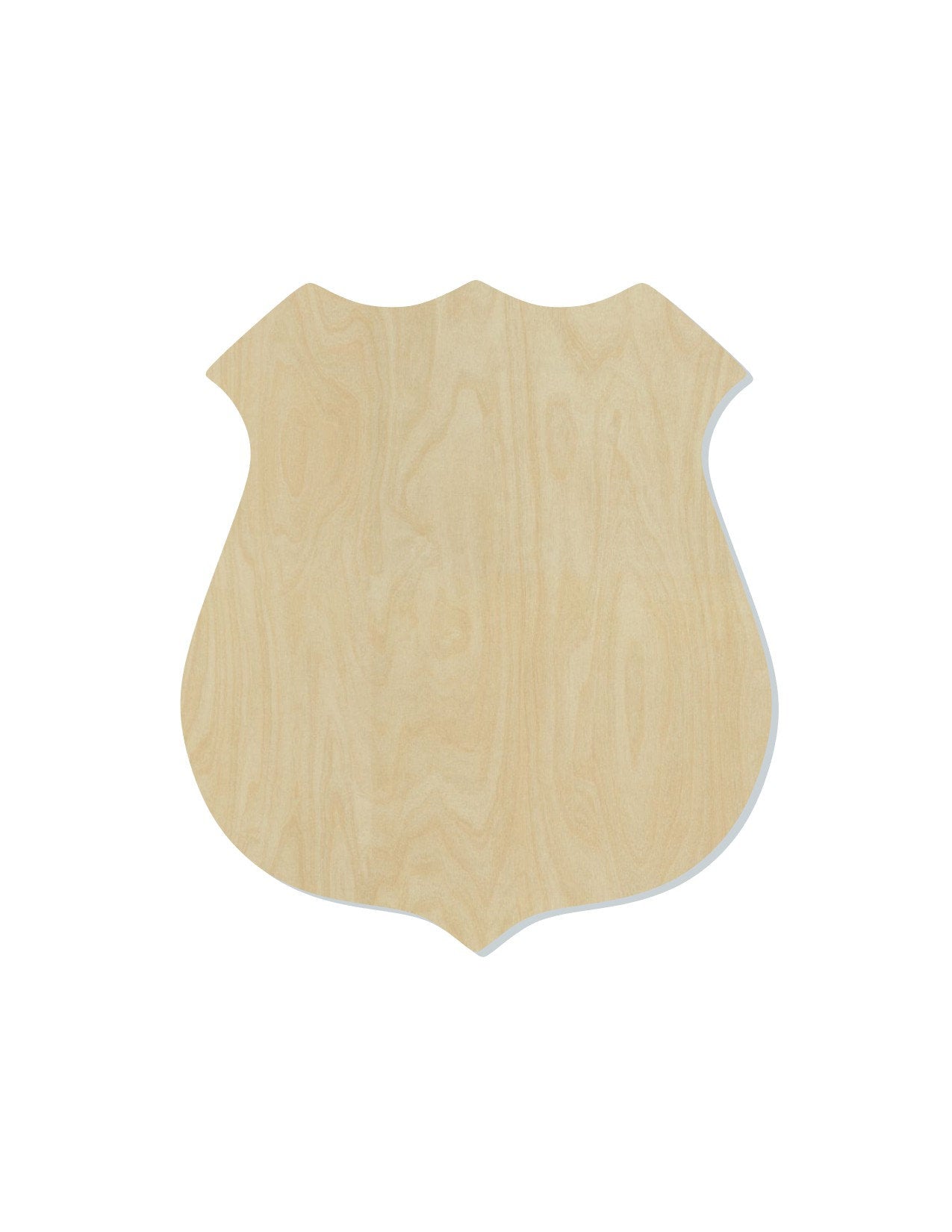 Police Badge wood shape wood cutouts Police Officer DIY Paint kit #1870 - Multiple Sizes Available - Unfinished Wood Cutout Shapes